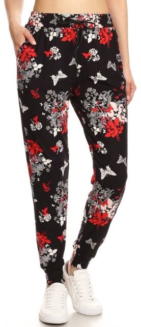 black butterfly joggers