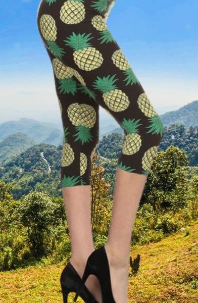 Pineapple Fields Regular Capri Leggings, KISS My Legs