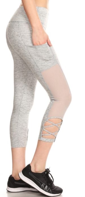 LT Grey Athletic Yoga Capri Side Detail and Pockets – CURVY – KISS My Legs  – Retail and Wholesale Leggings