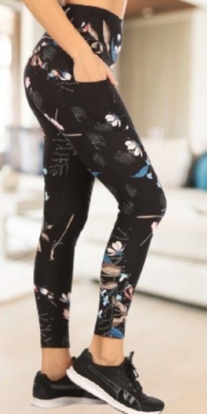 Floral Athletic Yoga with Pockets, KISS My Legs