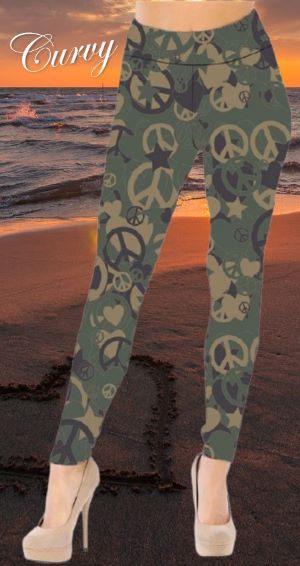 Camo Peace Sign – 3″ Yoga CURVY – KISS My Legs – Retail and