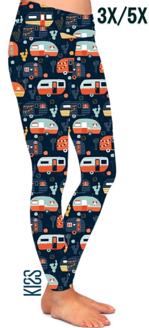 Retro Trailers Leggings, KISS My Legs