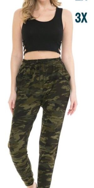 Lady wearing Camo Crave Joggers from KISS My Legs in Edmonton, Alberta