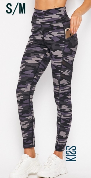 Army Grey Camo Athletic w/Pockets Mesh Side Stripes – S/M – KISS My Legs –  Retail and Wholesale Leggings