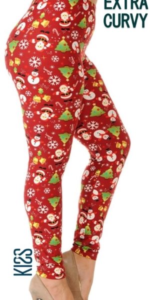 Christmas Joy 2X-4X Leggings, KISS My Legs