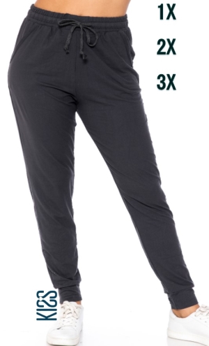 Solid Charcoal Jogger Legging, KISS My Legs