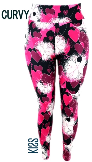 Frosted Flowers and Hearts Leggings, KISS My Legs