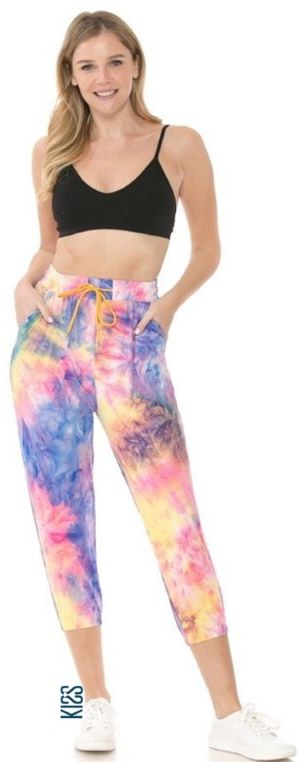 Pants Print Tie Dye, Tie Dye Pants Women, Tie Dye Pants Capris