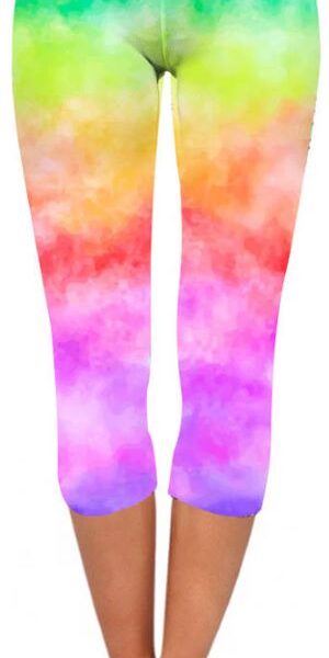 Adult wearing our Rainbow Tie Dye Leggings, KISS My Legs, Edmonton, Alberta, Canada