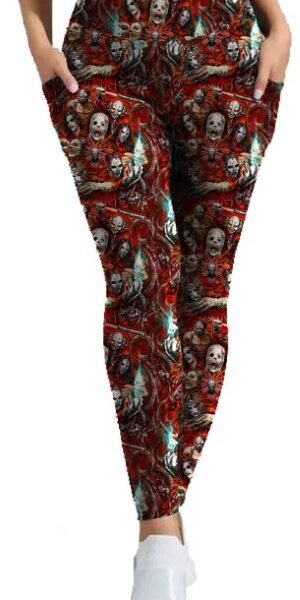Adult wearing our HORROR605 Leggings with Pockets