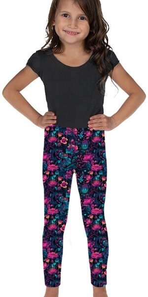 Child wearing our Glowing Flowers Leggings