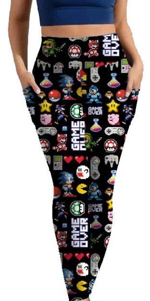 Adult wearing our Character GAMER345 leggings