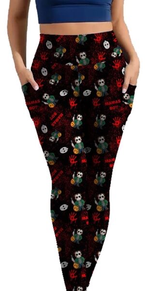 An adult wearing our Character HORROR955 Leggings