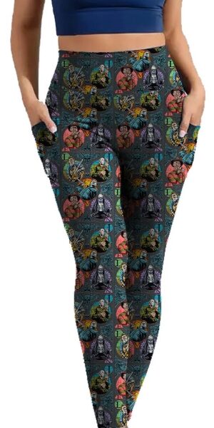 An adult wearing our Character HORROR958 Leggings