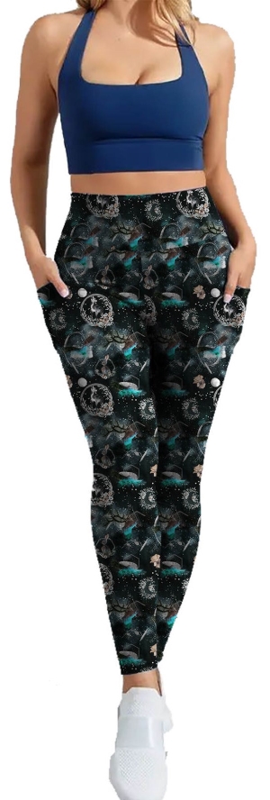 Adult wearing our Mystical Wildlife leggings