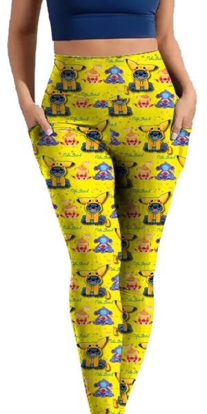 Adult wearing our Character STICH784 Leggings