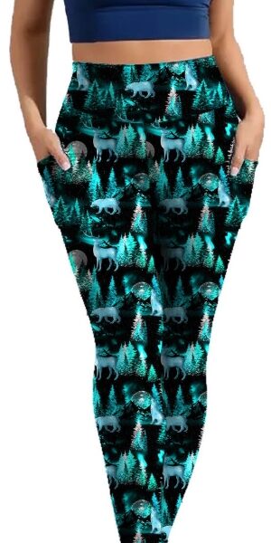 Adult wearing our Moonlit Wilderness Leggings