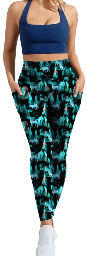 Adult wearing our Moonlit Wilderness Leggings