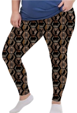 Adult wearing our Wildlife Woodlands Leggings